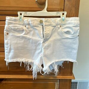 White cutoff Jean shorts